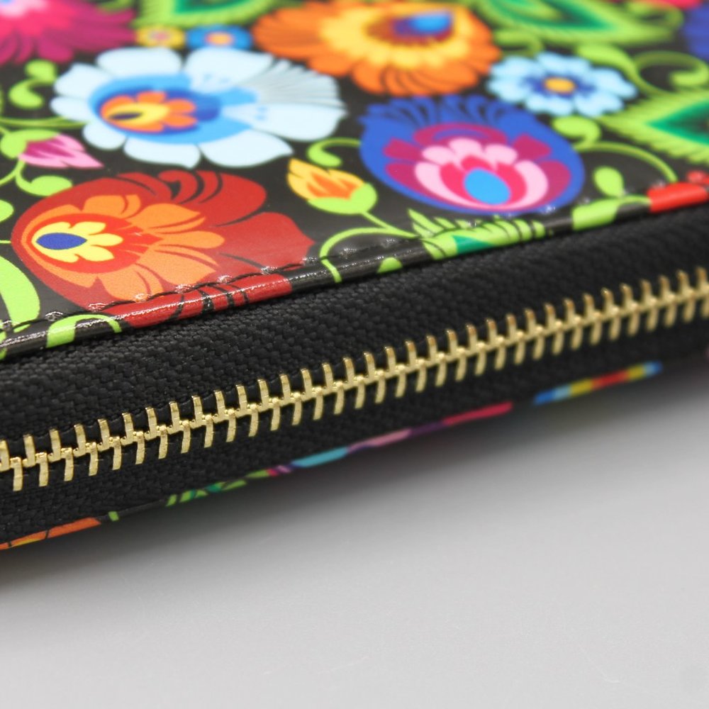 Wallet clutch folk folklore design flowers new - Picture 3 of 11